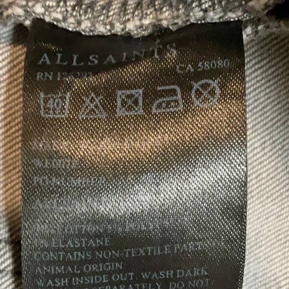 All Saints Mast Low Rise Skinny Fit Gray Jeans Size 29 - Picture 10 of 11